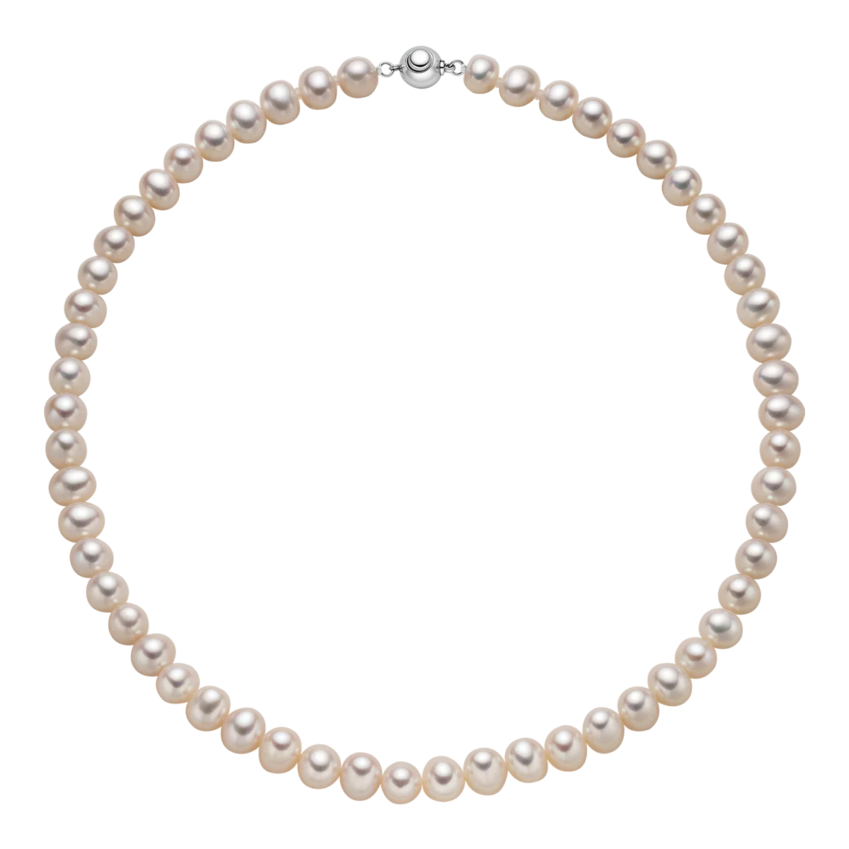 Freshwater Pearl 925 Sterling Silver Ball Clasp Versatile Necklace - Image 9