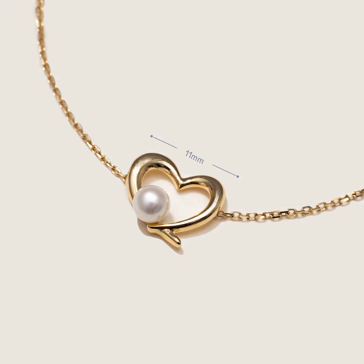 Freshwater Pearl 9K Gold Heart Romance Bracelet - Image 5