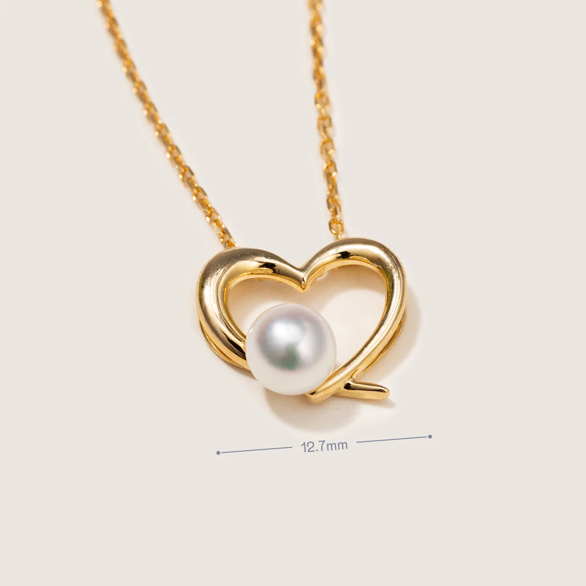 Freshwater Pearl 9K Gold Heart Romance Pendant Necklace - Image 5