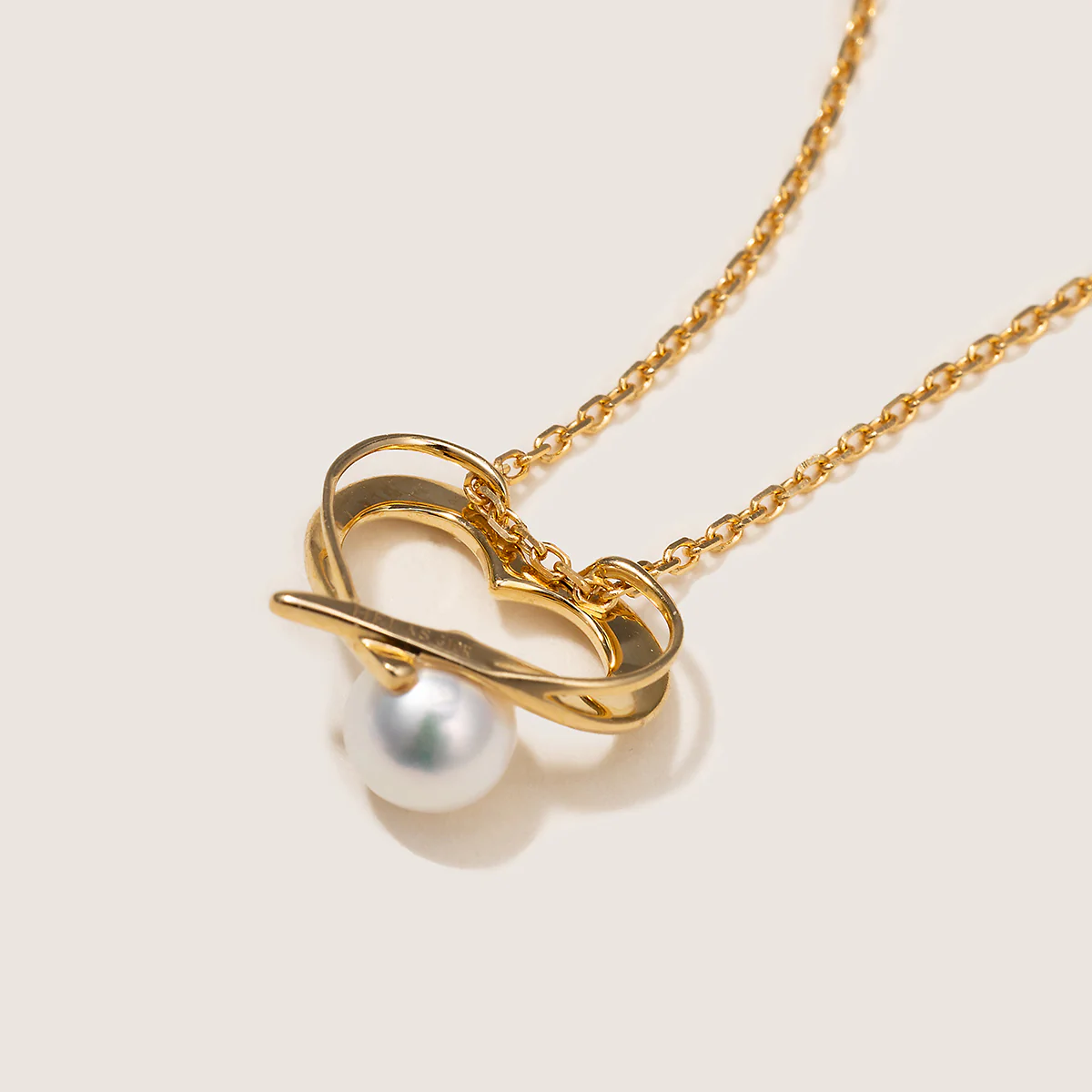 Freshwater Pearl 9K Gold Heart Romance Pendant Necklace - Image 7