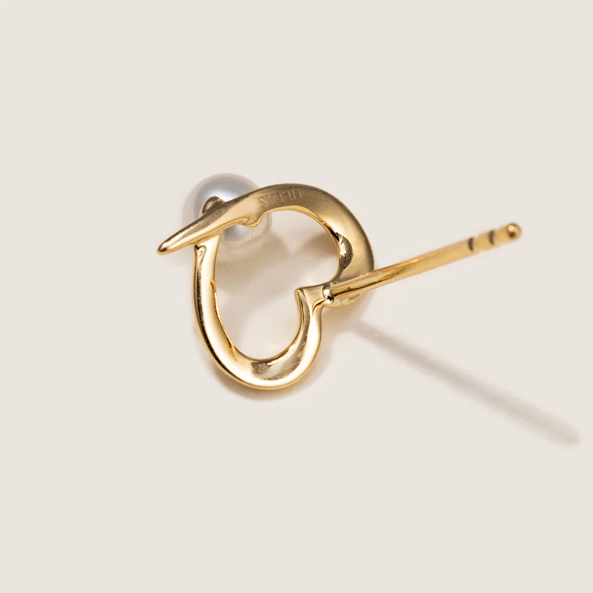 Freshwater Pearl 9K Gold Heart Romance Studs Earrings - Image 8