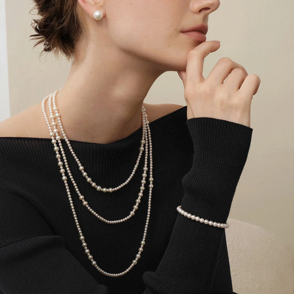 Freshwater Pearl Dewdrop Extra-Long Strand Necklace - Image 6