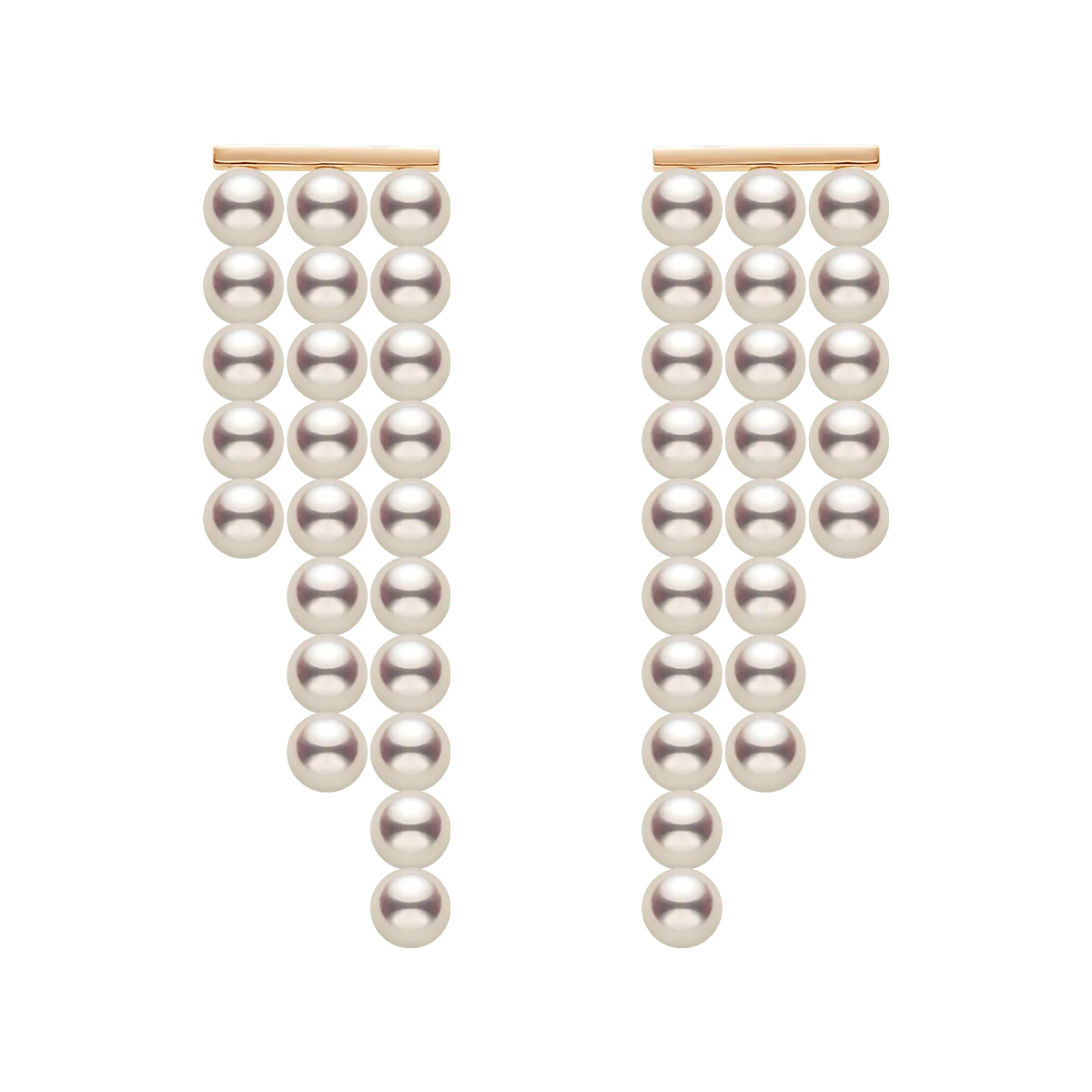 Freshwater Pearls 14K Gold Geometric Waterfall Earrings