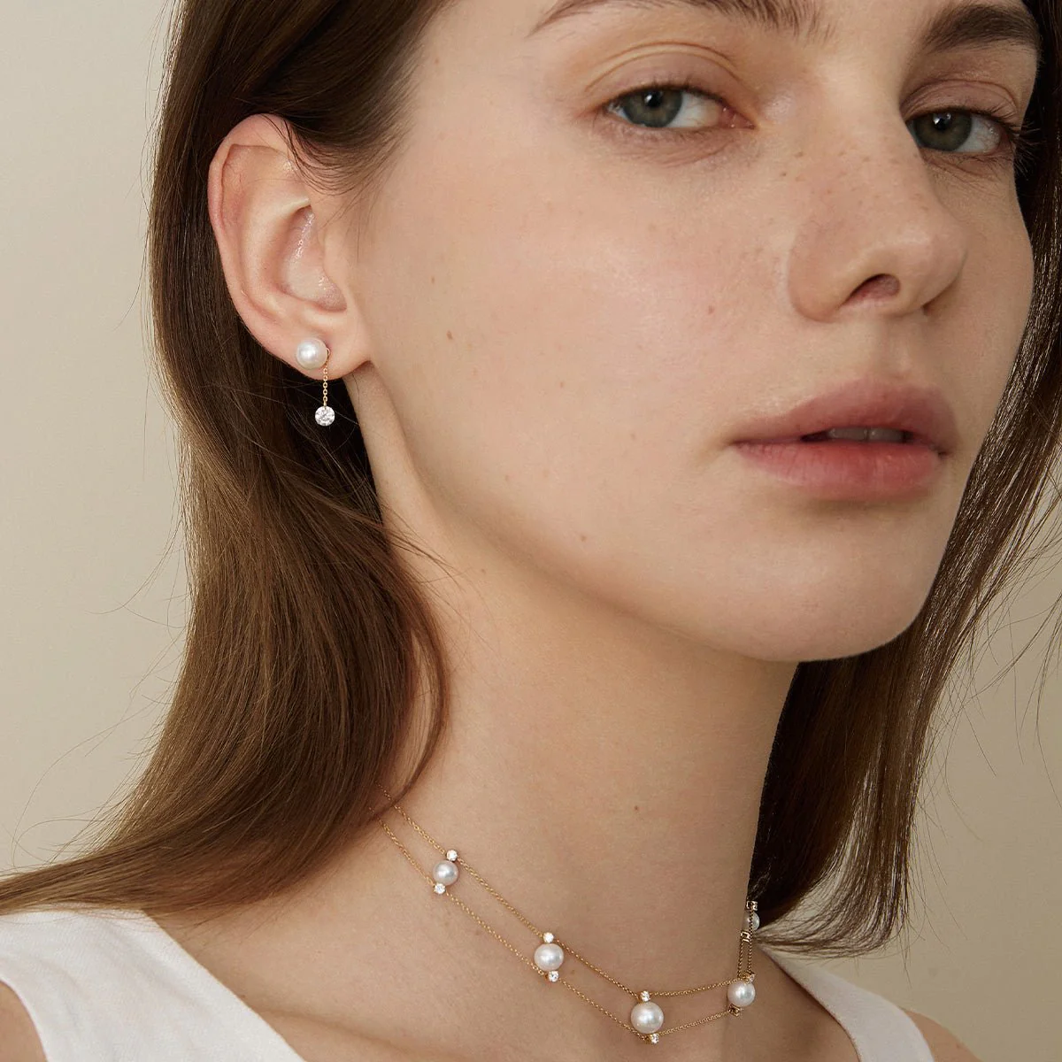 Freshwater Pearls 14K Gold Lab-Grown Diamonds Flicker Modular Earrings - Image 8