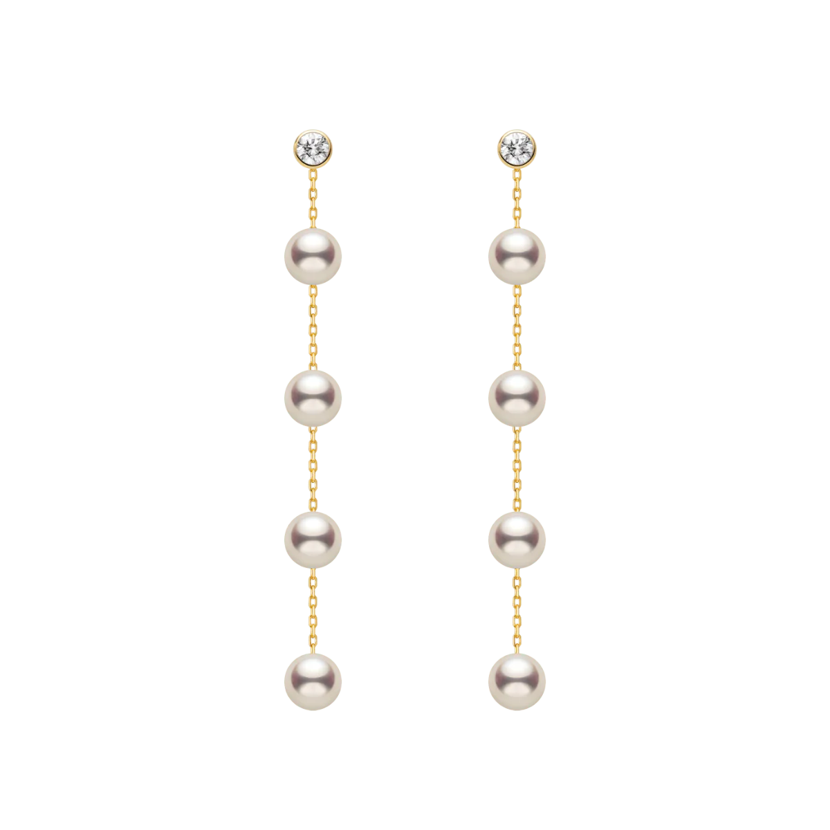 Freshwater Pearls 14K Gold Lab-Grown Diamonds Raindrop Modular Earrings