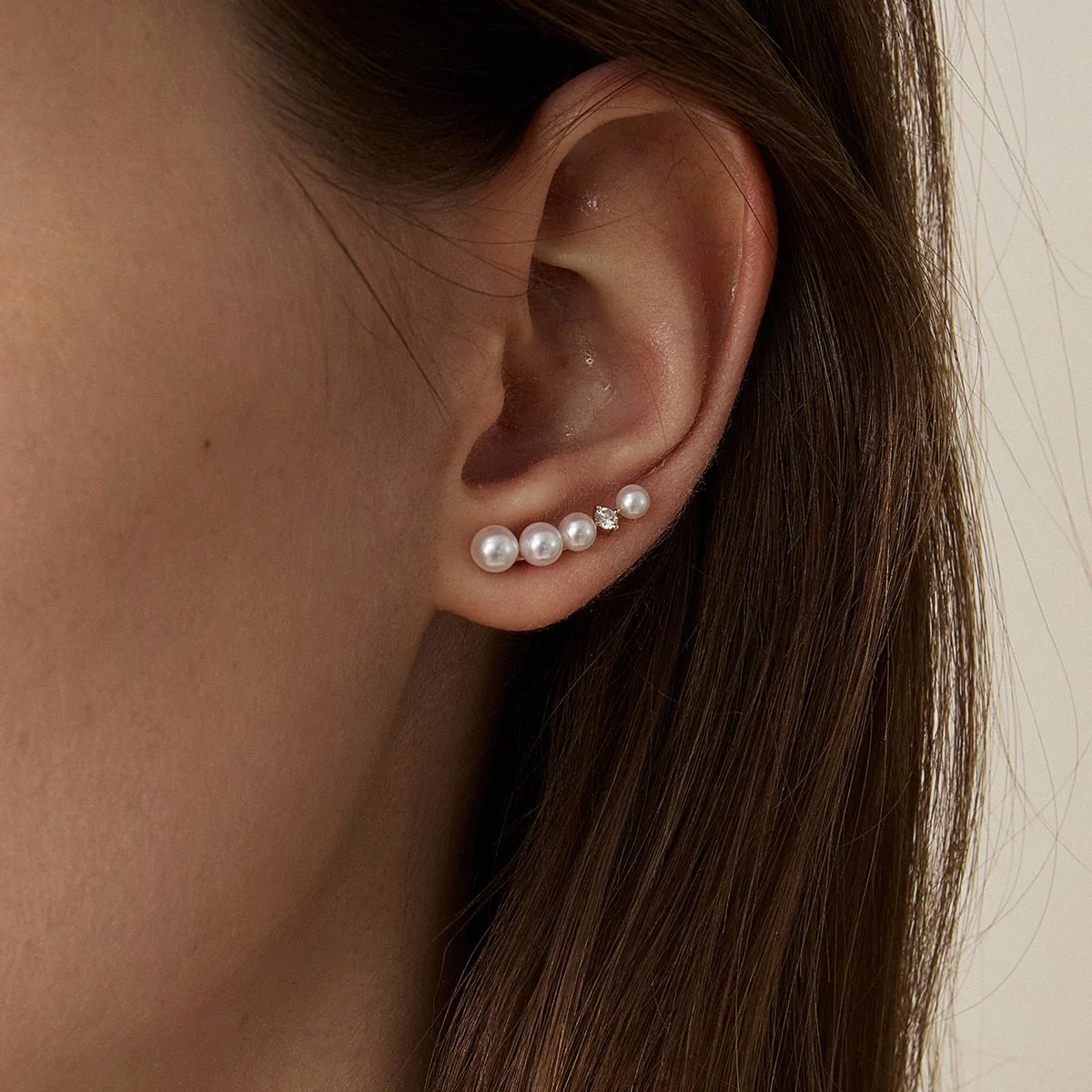 Freshwater Pearls 14K Gold Lab-Grown Diamonds Sudden Spark Earrings - Image 3