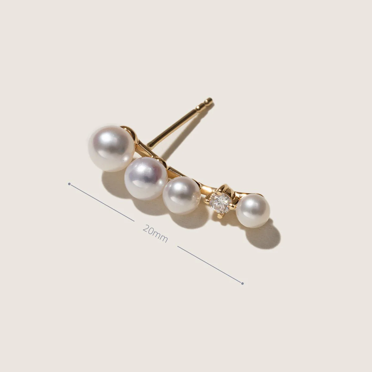 Freshwater Pearls 14K Gold Lab-Grown Diamonds Sudden Spark Earrings - Image 5