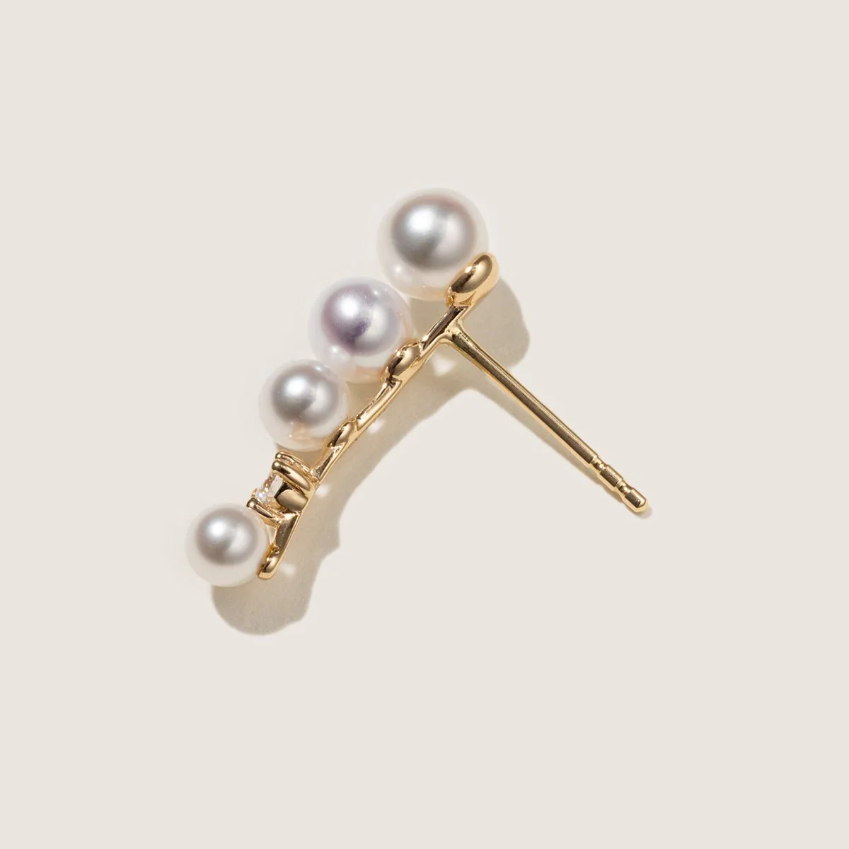 Freshwater Pearls 14K Gold Lab-Grown Diamonds Sudden Spark Earrings - Image 7