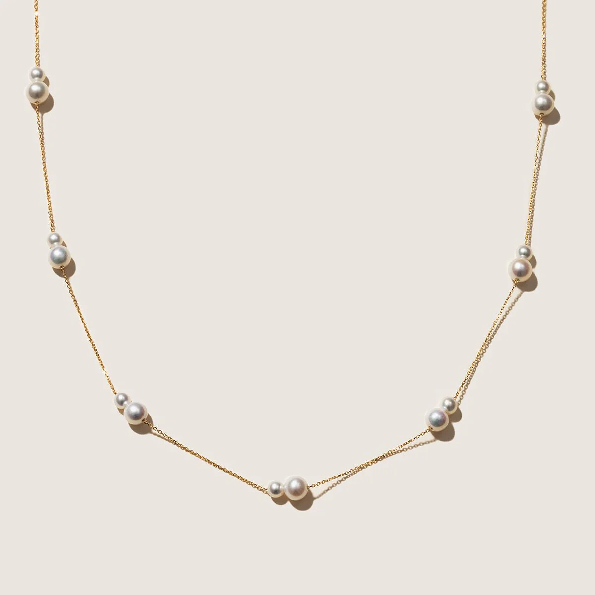 Freshwater Pearls 14K Gold Tiny & Grand Necklace - Image 3