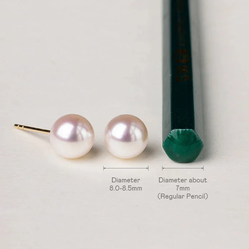 Akoya Pearl 18K Gold Bulb Stud Earrings - Image 12