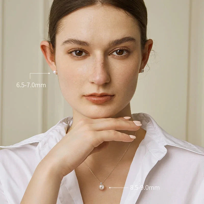 Akoya Pearl 18K Gold Bulb Stud Earrings - Image 6