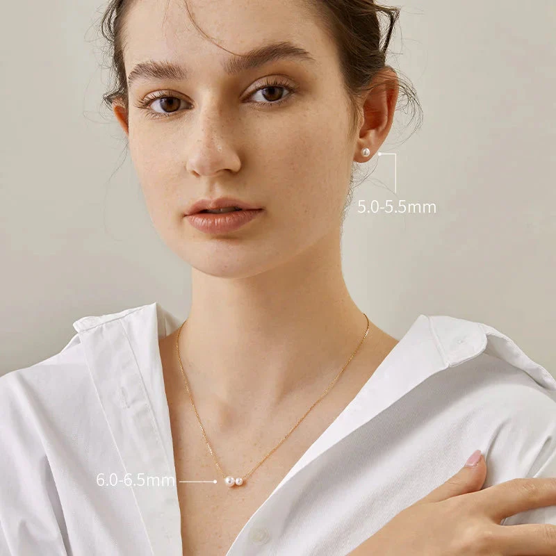 Akoya Pearl 18K Gold Bulb Stud Earrings - Image 7