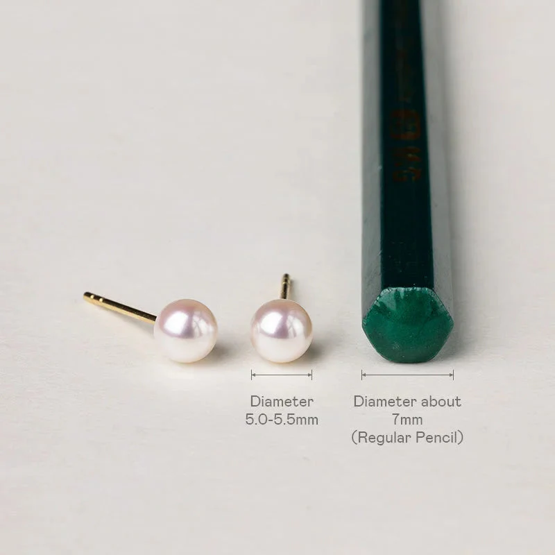 Akoya Pearl 18K Gold Bulb Stud Earrings - Image 9
