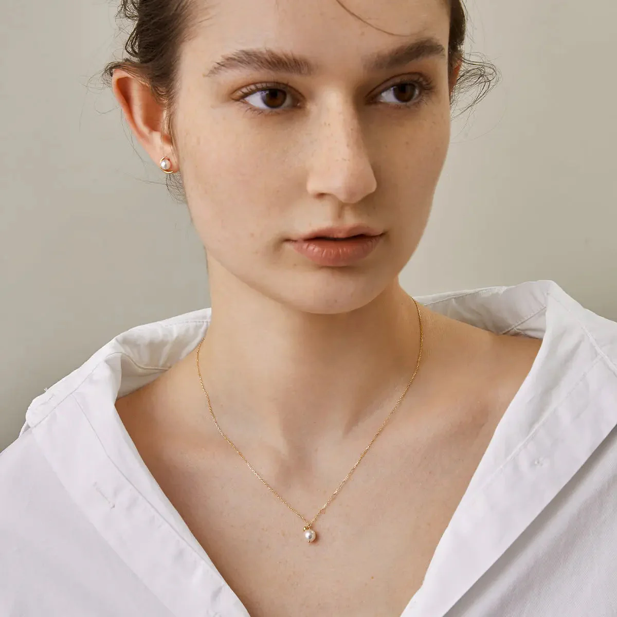 Akoya Pearl 18K Gold Ball Necklace - Image 8