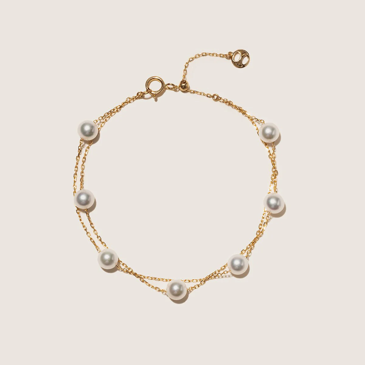 Akoya Pearl 18K Gold Baby's Breath Double Strand Bracelet - Image 5