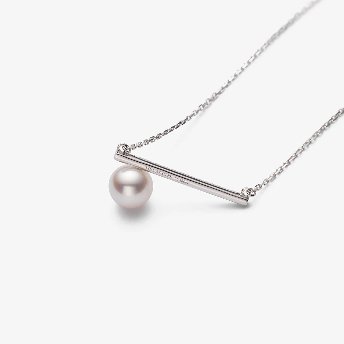 Akoya Pearl 18K White Gold Moon Diamond Necklace - Image 7