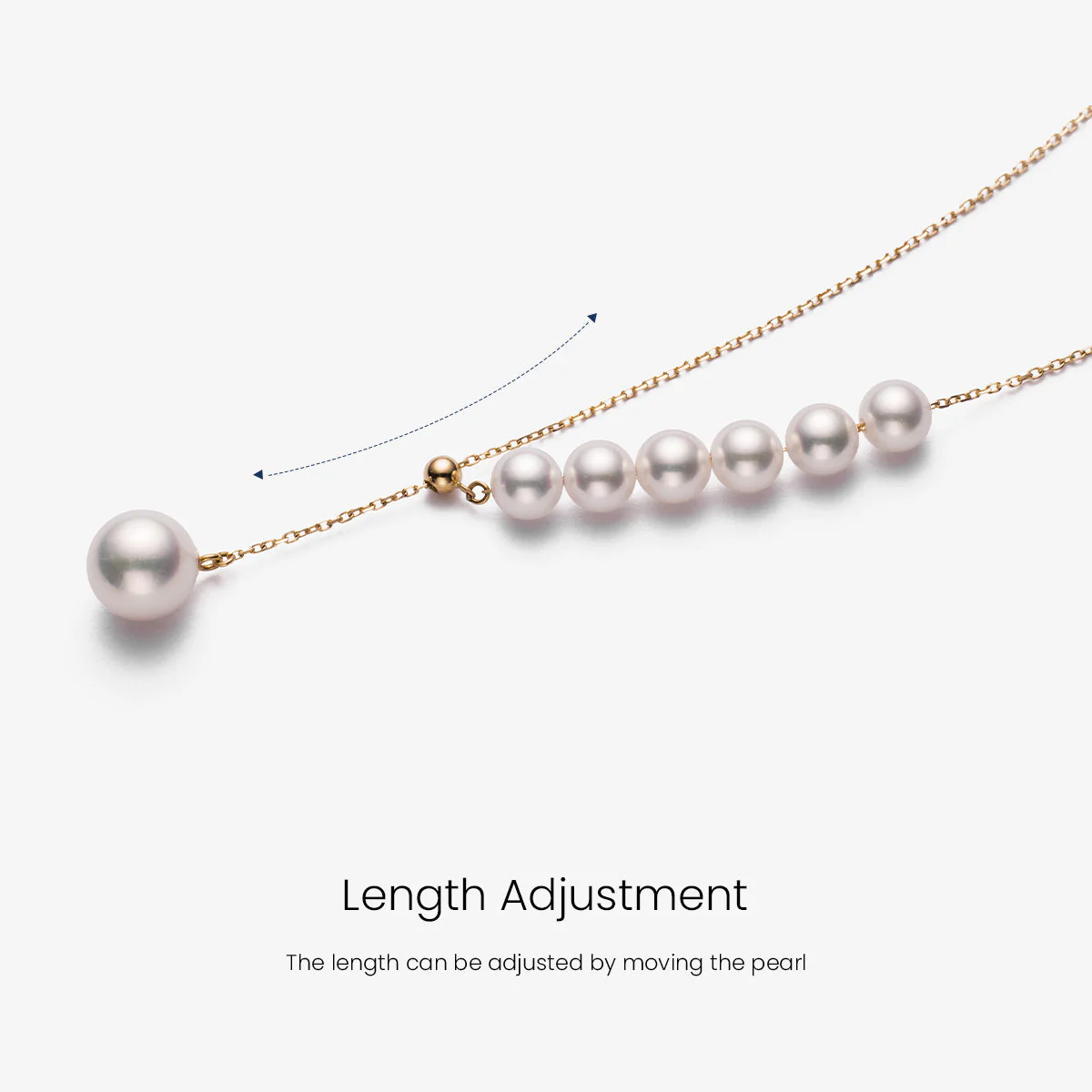 Asymmetrical Akoya Pearl 18K Gold Necklace - Image 3