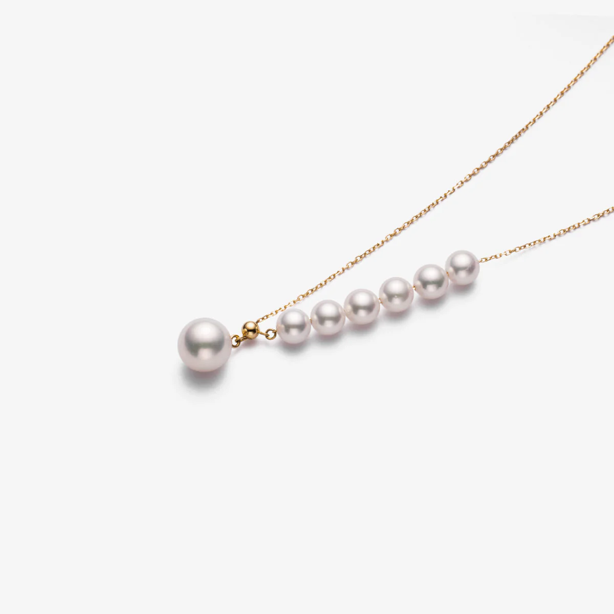 Asymmetrical Akoya Pearl 18K Gold Necklace - Image 4
