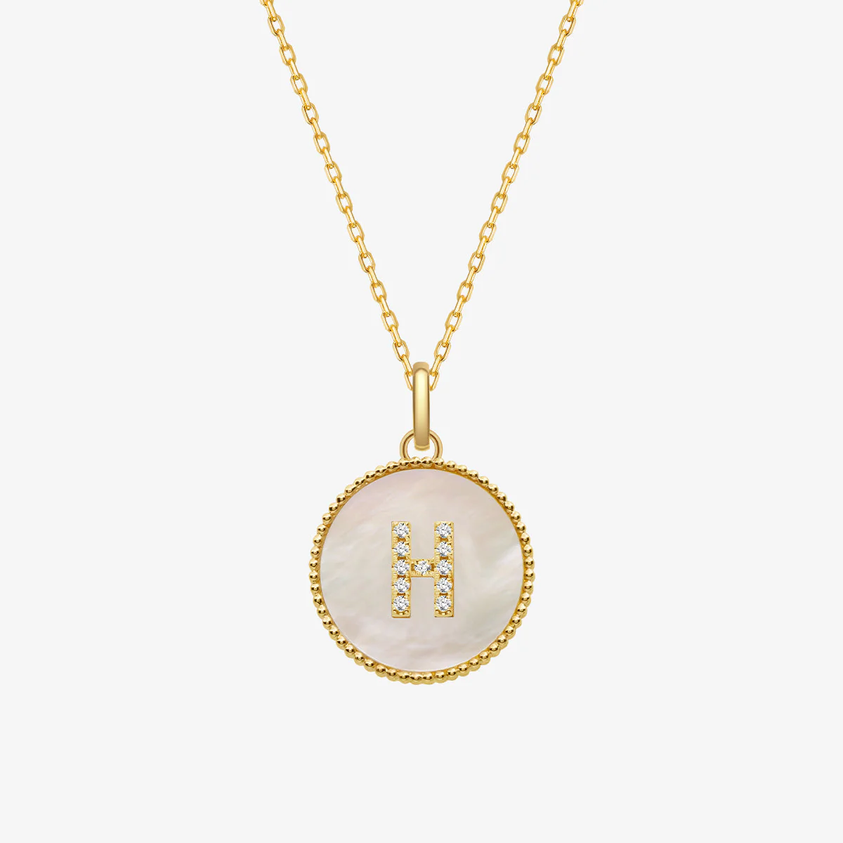 Custom Letter Mother-of-Pearl Initial Necklace - Image 3