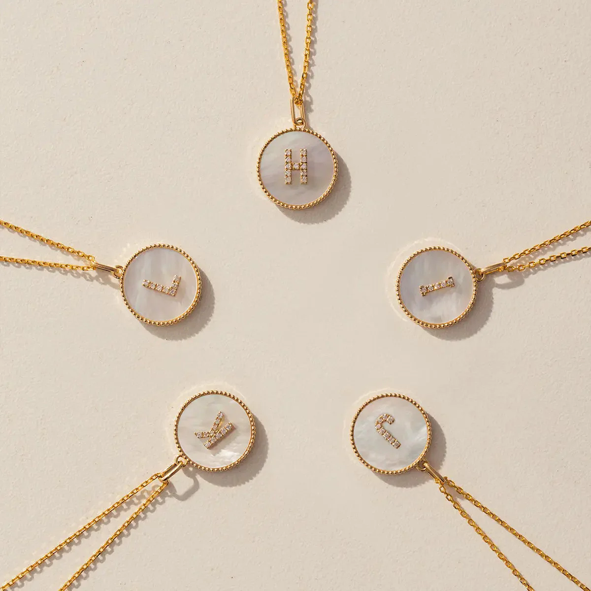 Custom Letter Mother-of-Pearl Initial Necklace - Image 4