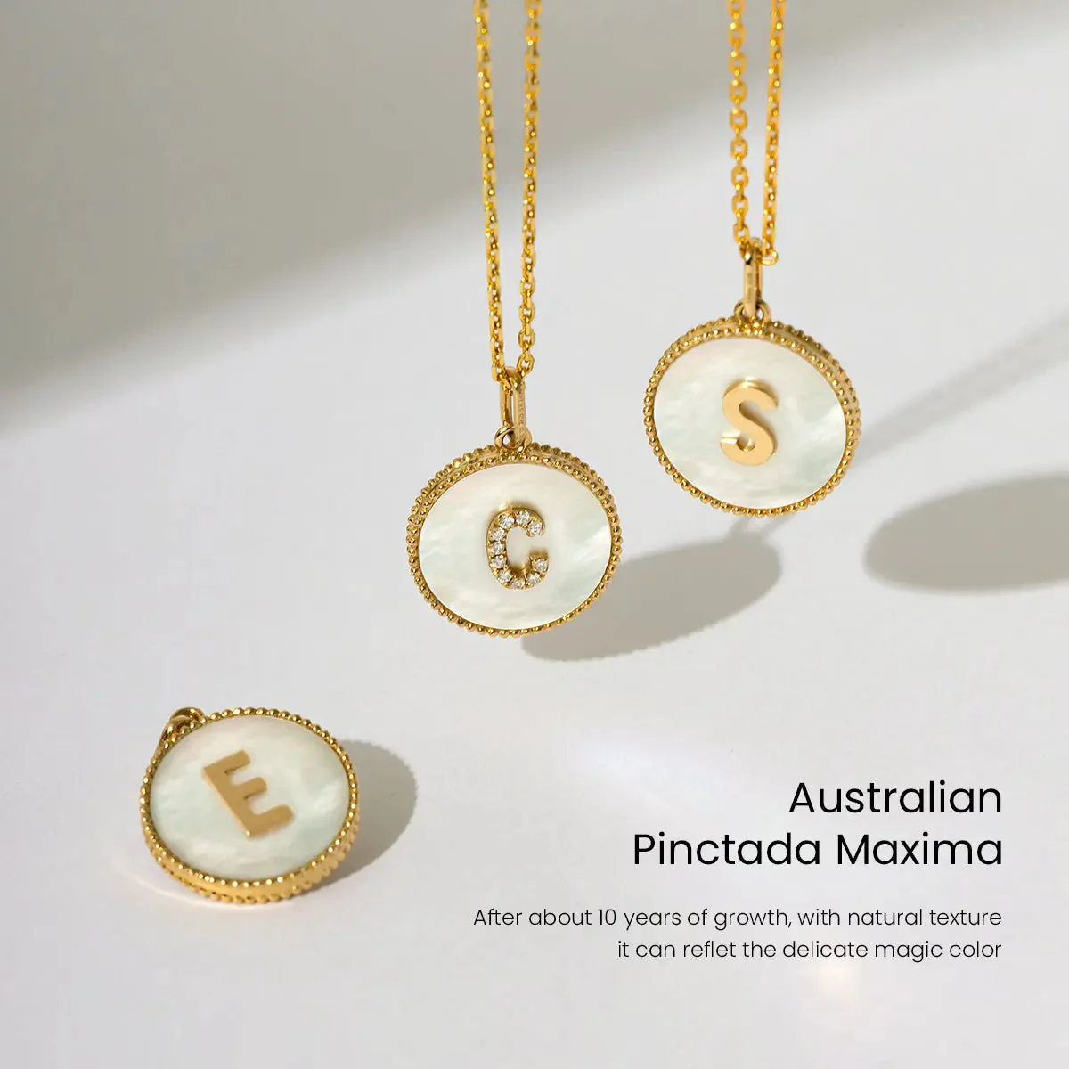Custom Letter Mother-of-Pearl Initial Necklace - Image 5