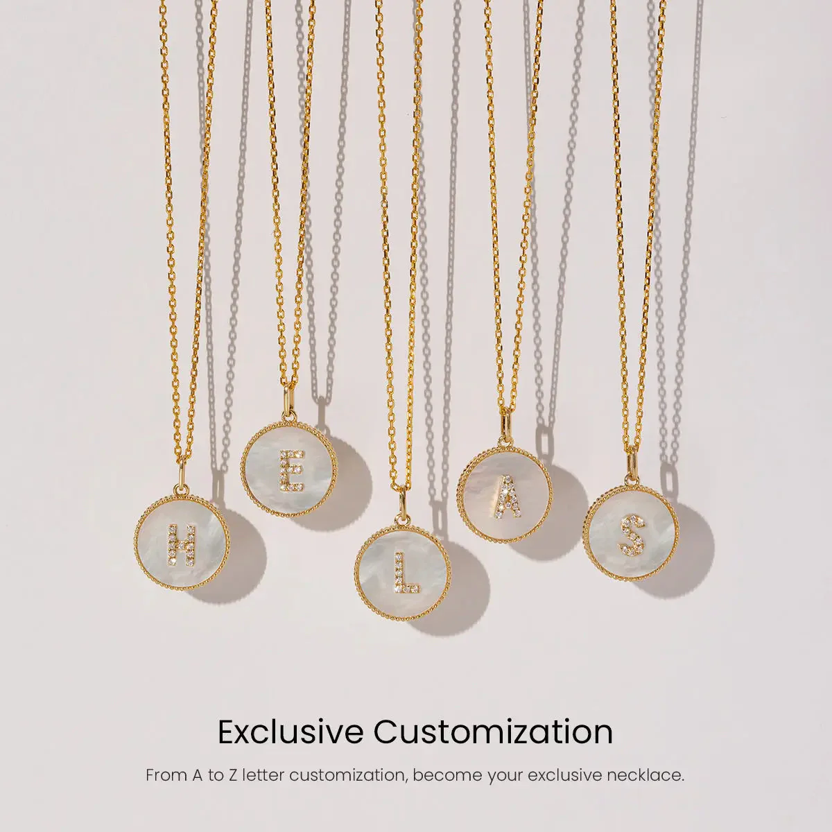Custom Letter Mother-of-Pearl Initial Necklace - Image 7