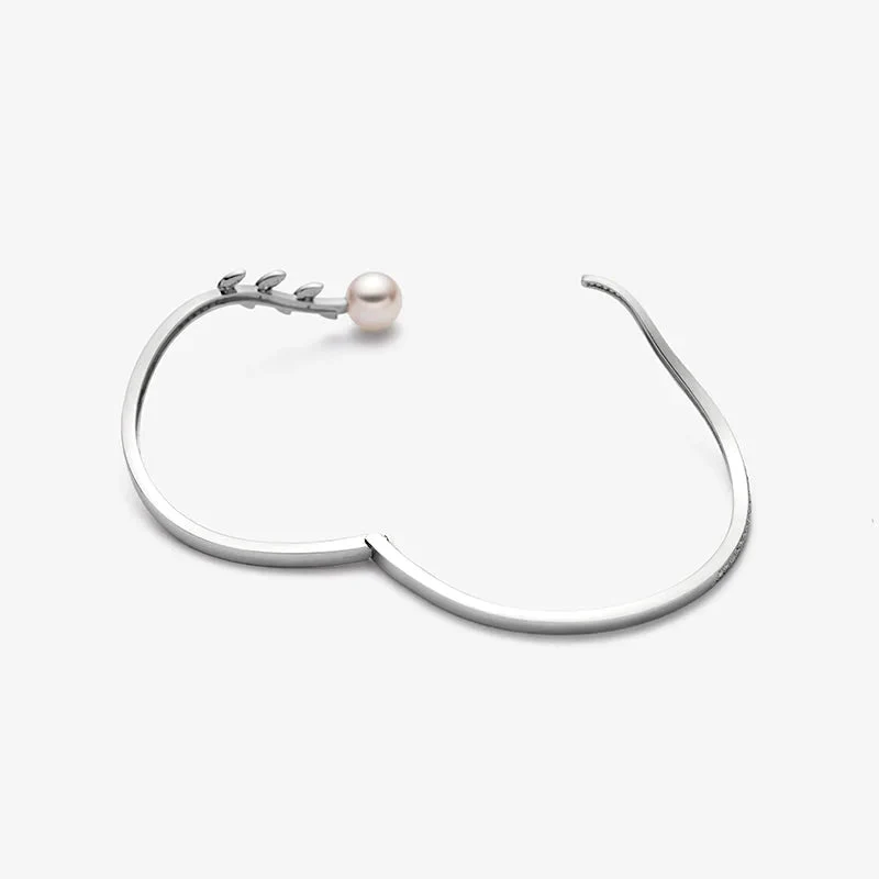 Akoya Pearl 18K Sycamore Leaves Bracelet - Image 5