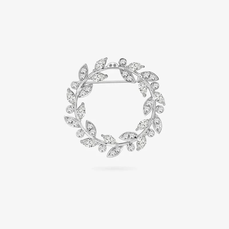 Silver Blue Mabe Pearl Diamond Hair Accessories Brooch - Image 3