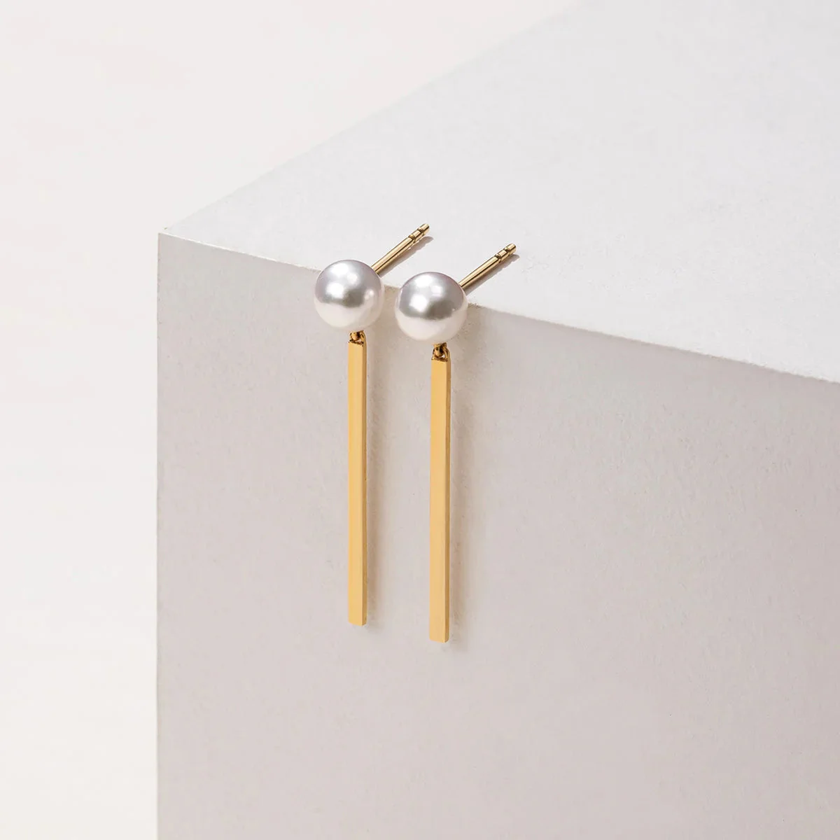 Akoya Saltwater Pearl 18K Gold Tassels Earrings - Image 3