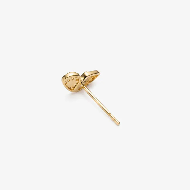 18K Gold Butterfly Diamonds Ear Studs - Image 4