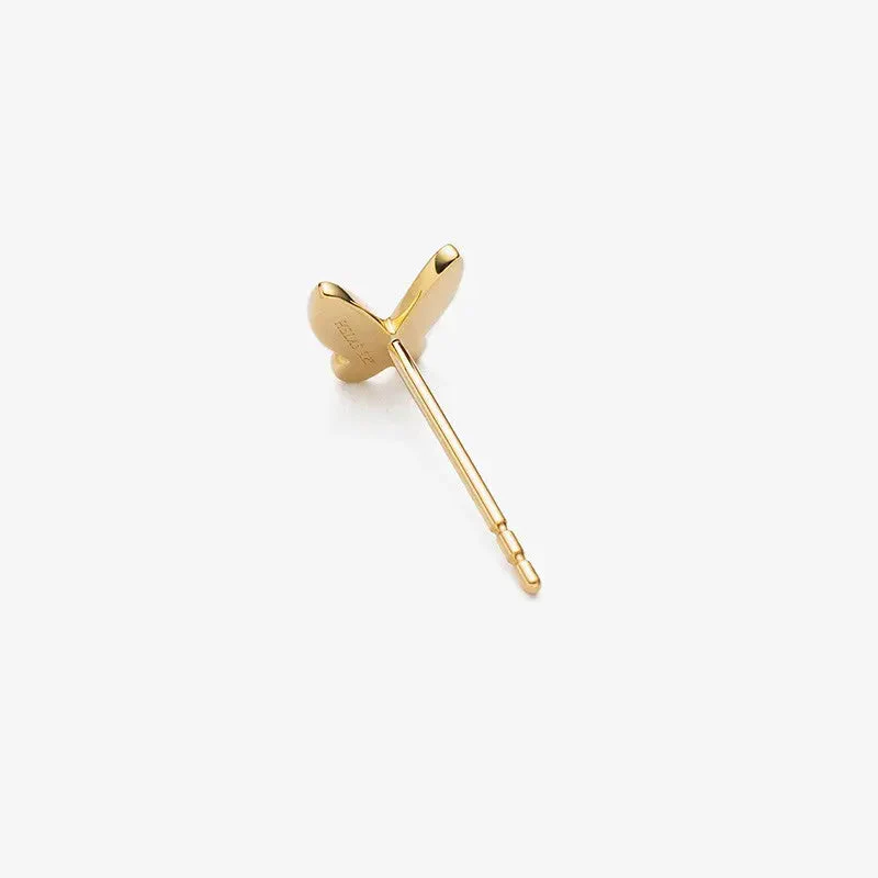 18K Gold Butterfly Ear Studs - Image 4