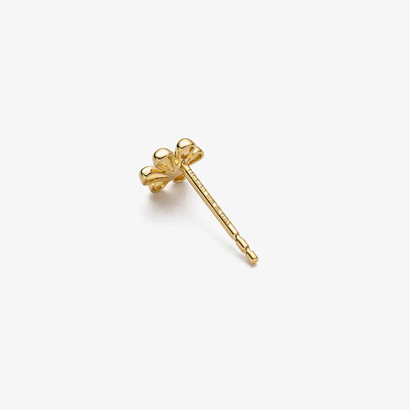 18K Gold Flower Diamonds Ear Studs - Image 4