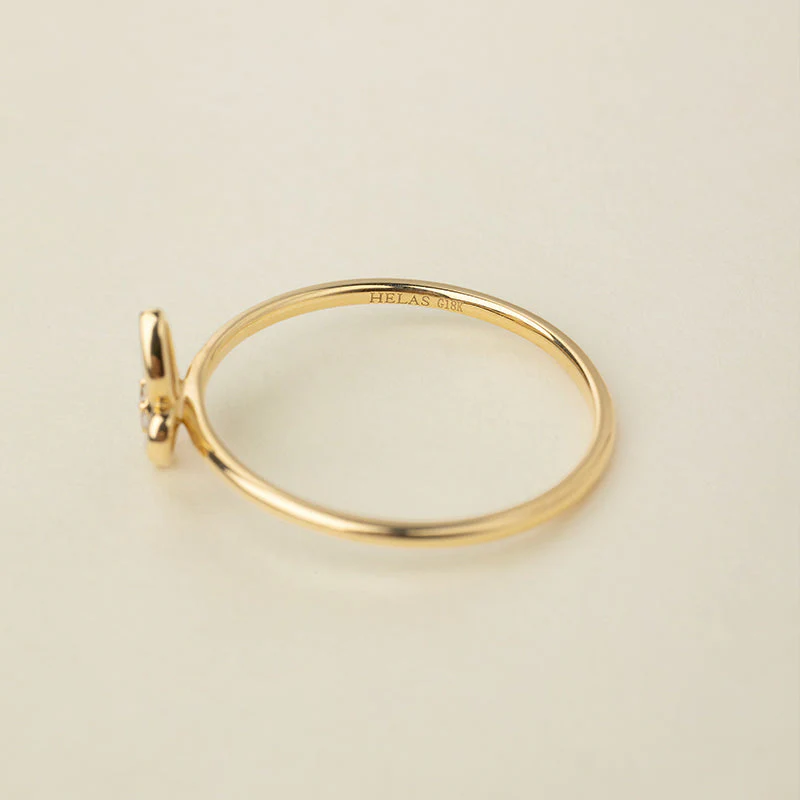 Mother-of-pearl 18K Gold Diamond Whole Butterfly Ring - Image 5