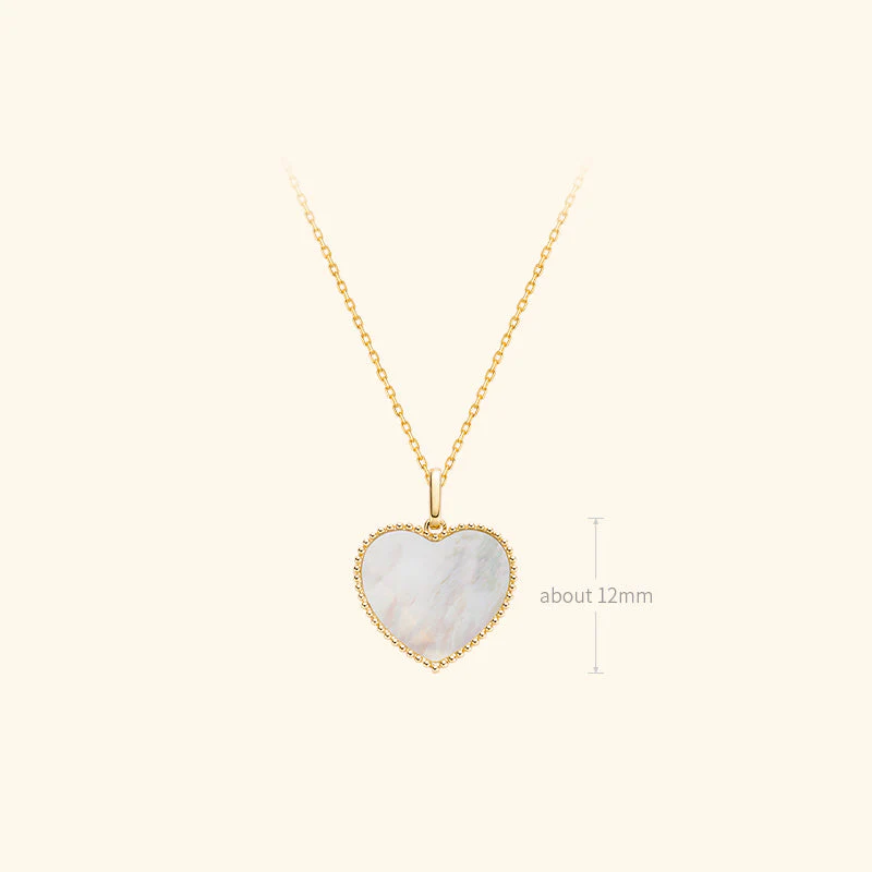 Mother-of-Pearl 18K Gold My Heart Necklace - Image 4