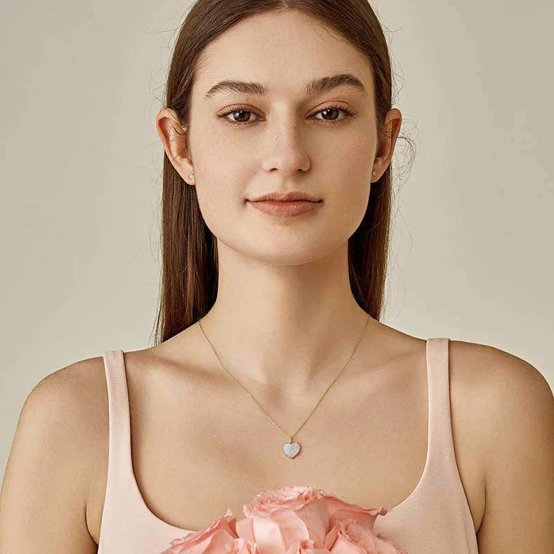 Mother-of-Pearl 18K Gold My Heart Necklace - Image 5