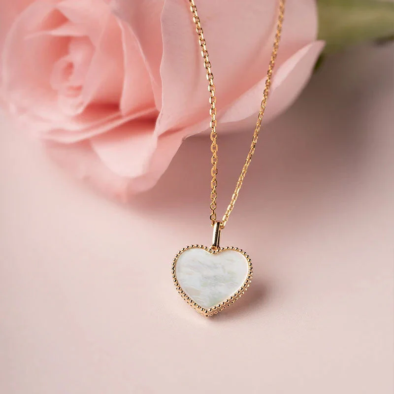 Mother-of-Pearl 18K Gold My Heart Necklace - Image 6