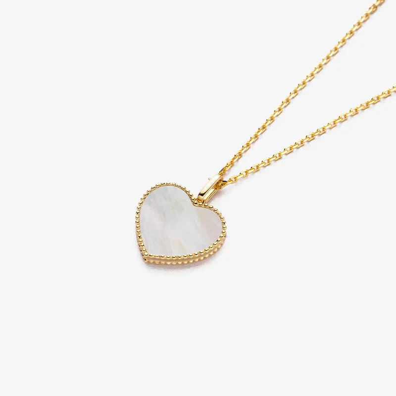 Mother-of-Pearl 18K Gold My Heart Necklace - Image 7