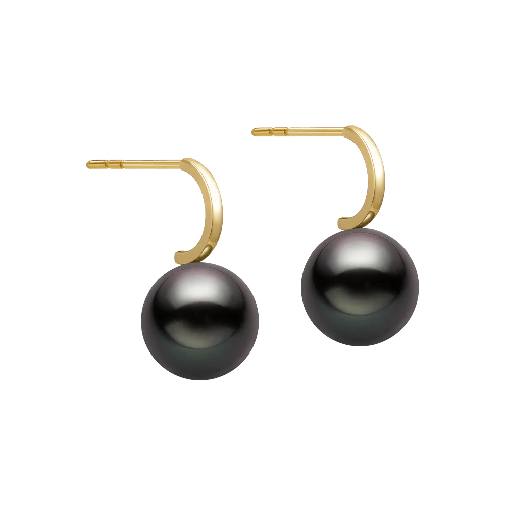 Tahitian Pearl Earrings 18K Gold Leverback Earrings - Image 3