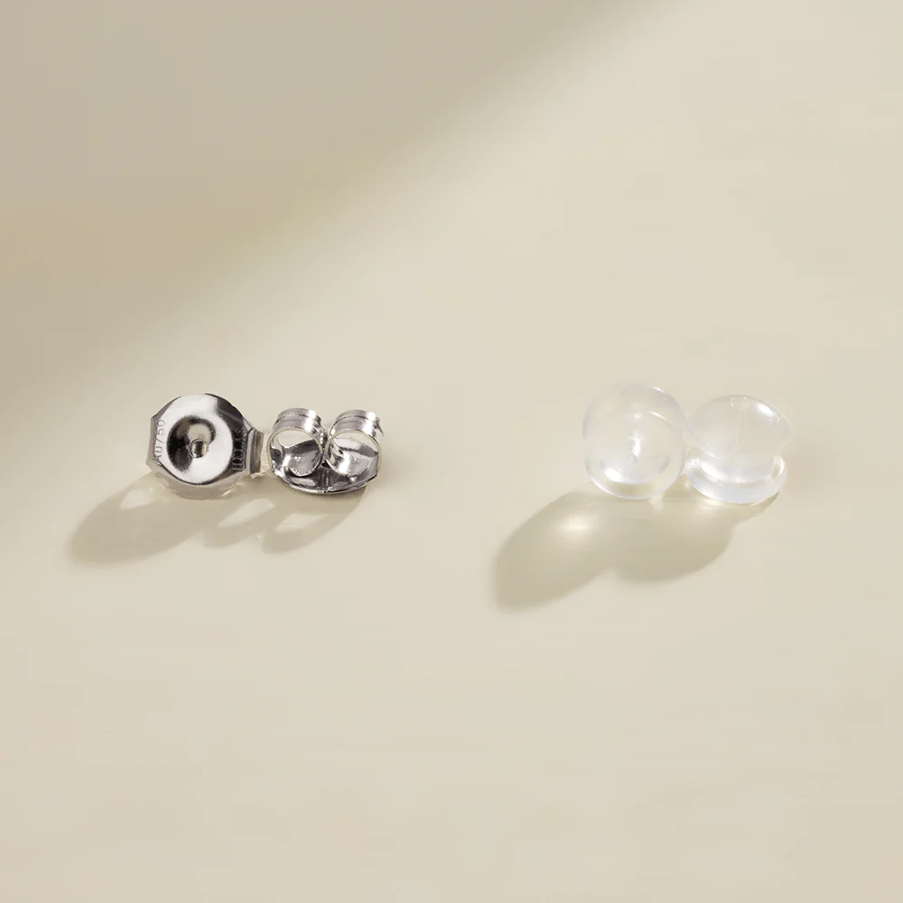 Premier Akoya Pearl 18K Gold 4-Prong Diamond Stud Earrings - Image 8