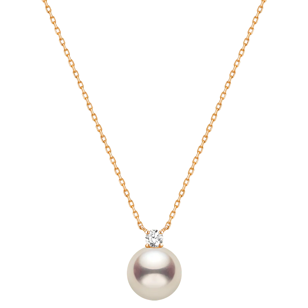 Premier Akoya Pearl 18K Gold Diamond Necklace - Image 3