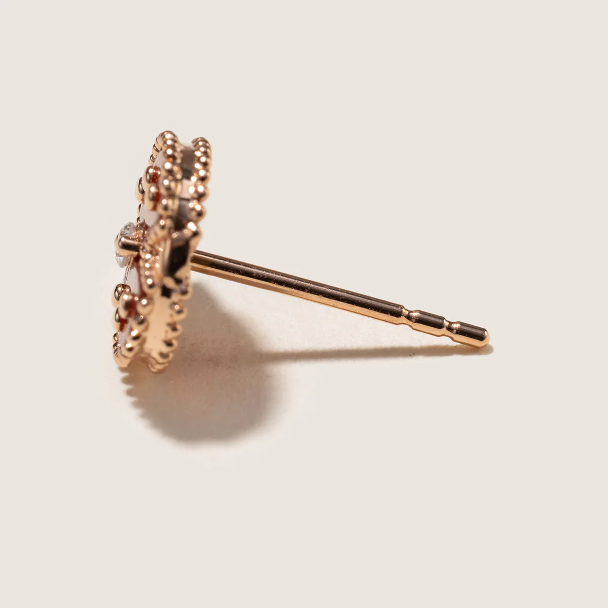 Red Agate 10K 14K Rose Gold Lab-Grown Diamond Insect Stud Earrings - Image 10