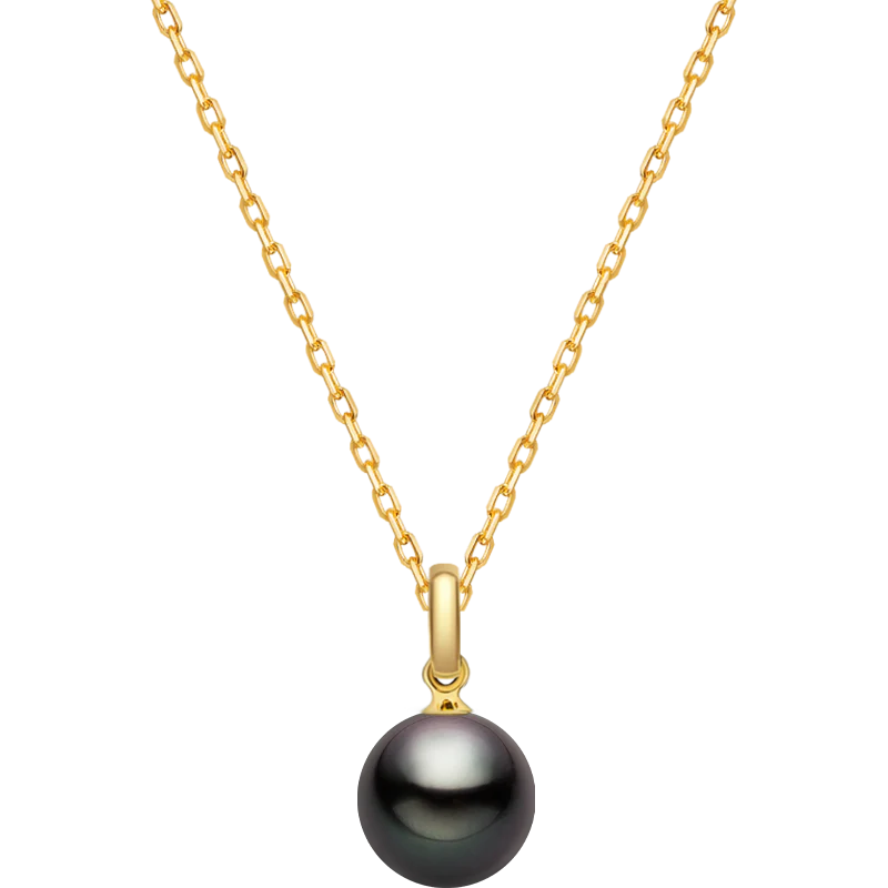 Saltwater Pearl 18K Gold Classic Buckle Pendant Necklace - Image 3