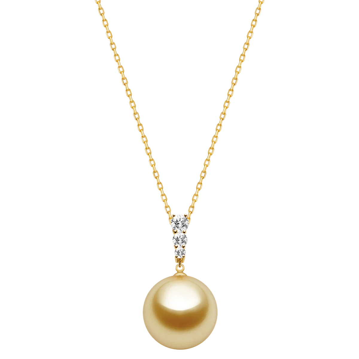 South Sea Golden Pearl 14K Gold Lab-grown Diamonds Dawn Pendant Necklace