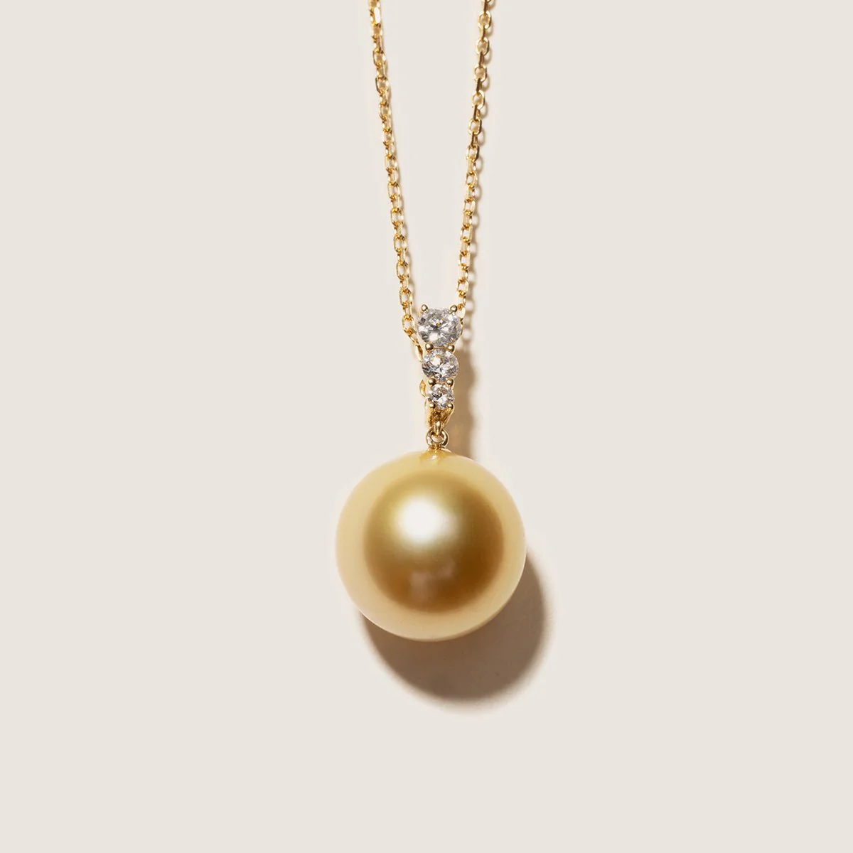 South Sea Golden Pearl 14K Gold Lab-grown Diamonds Dawn Pendant Necklace - Image 2